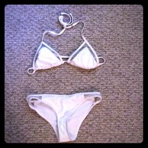 Medium White mesh detailed bikini